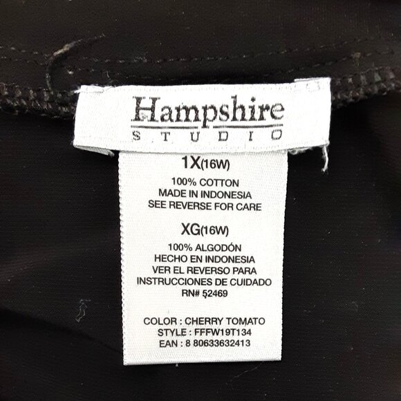 Hampshire Studio Woman's Beaded Top Size 1X, Short Sleeve, Boho, Hippie Pullover - Picture 4 of 7